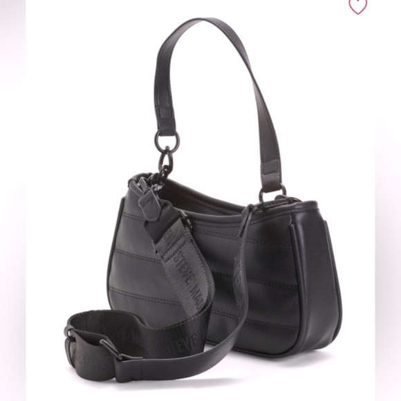 STEVE MADDEN BZoia Black Quilted Crossbody With Accessory Pouch. - Picture 3 of 9